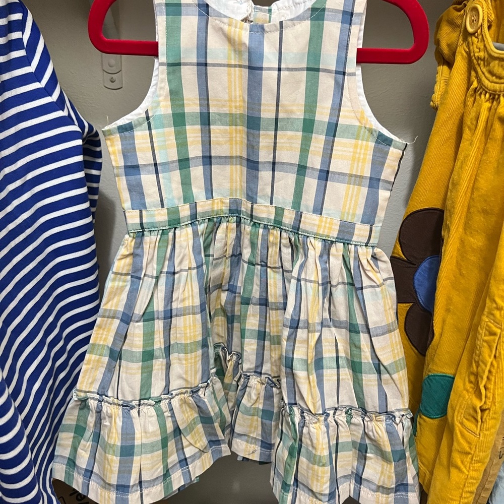 Ruffle Butts Plaid sleeveless dress.